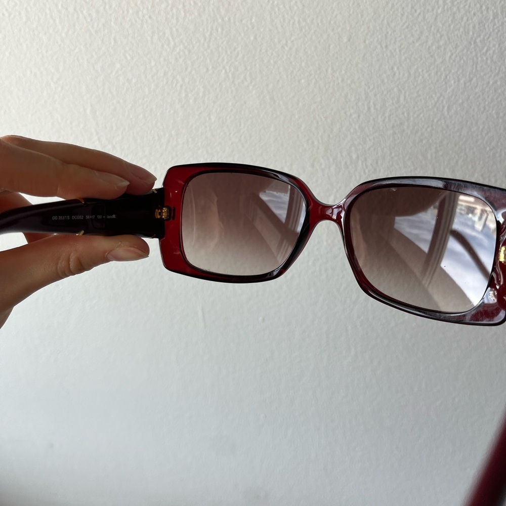 Gucci Burgundy Oversized Square Sunglasses - Picture 5 of 8